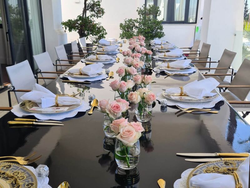 FLOWER DECORATION ON TABLE