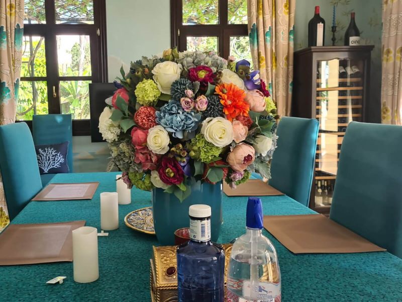 FLOWER DECORATION ON TABLE